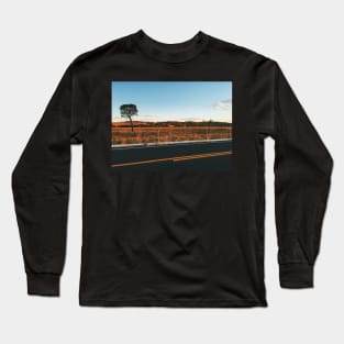 Lonely Tree in Beautiful Landscape at Sunset Long Sleeve T-Shirt